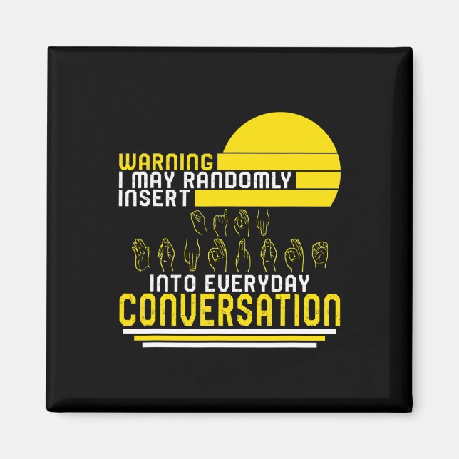 Aimant Mois de sensibilisation Asl Insérez Aléatoire Amou (Devant)