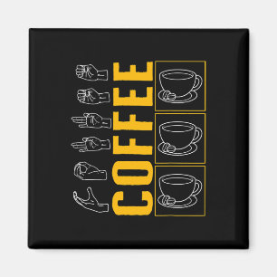 Aimant Mois de sensibilisation Café Asl Lover Amour tenda