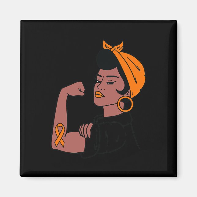 Aimant Mois de sensibilisation Orange Ribbon Warriors Cad (Devant)