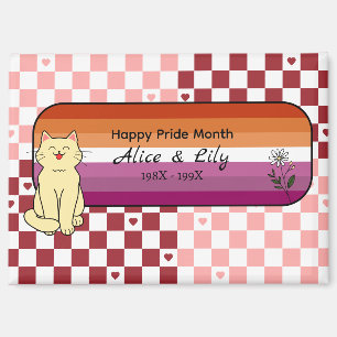 Aimant Mois fierté gay Chat mignon Coucher de soleil Drap