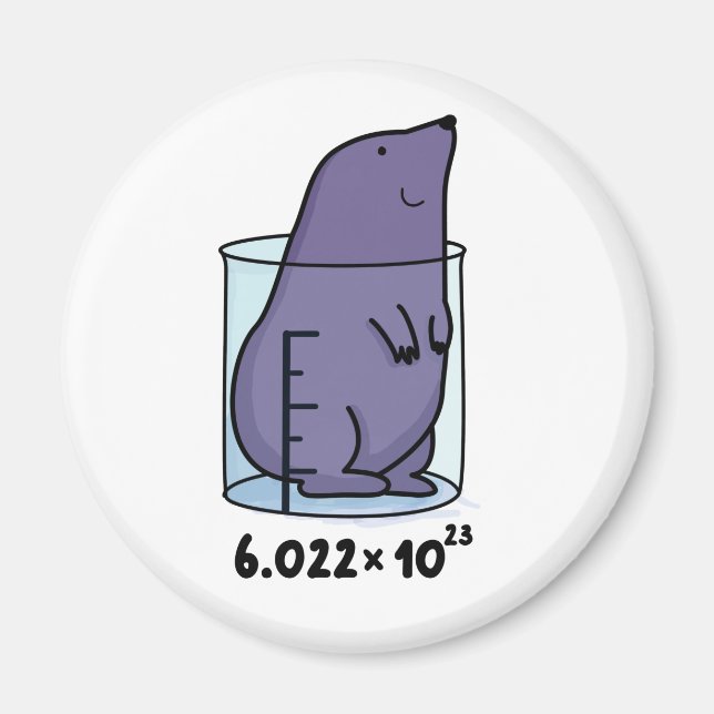 Aimant Mole Equation Cute Mole Dans Un Jeu De Bécher (Devant)