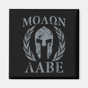 Aimant Molon Labe Grunge Armure spartiate
