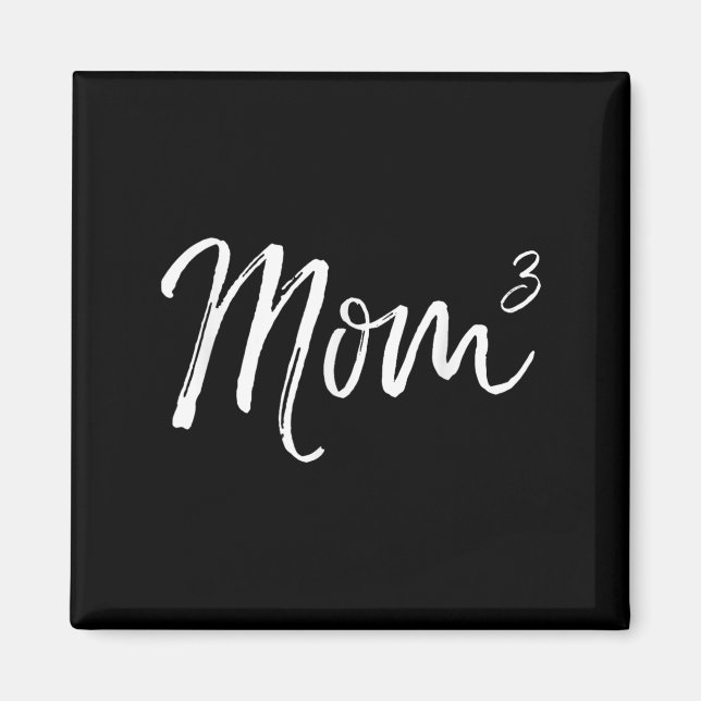 Aimant Mom Cubed Triplet Mom Of 3 Third Child Announcemen (Devant)