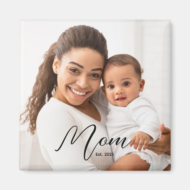 Aimant Mom Est. Photo New Mom Gift (Devant)