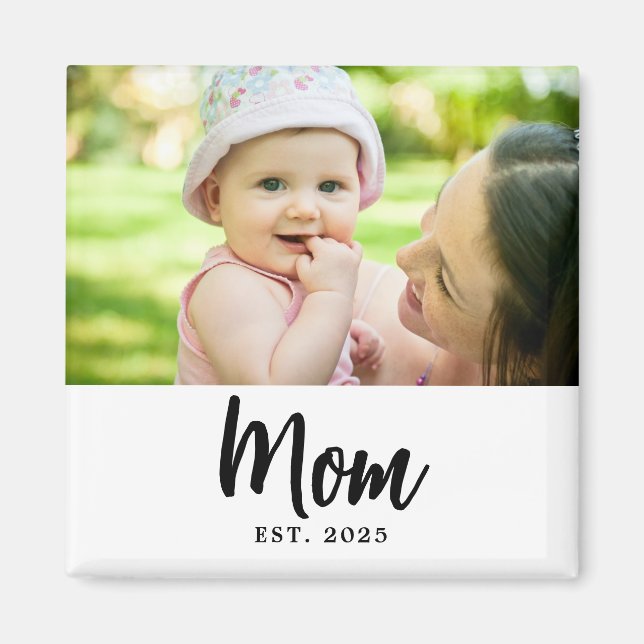 Aimant Mom Established Date Photo Gift (Devant)