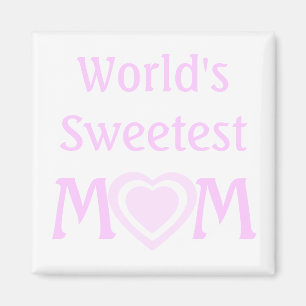 Aimant MOM le plus doux au monde avec Coeurs d'Amour Rose