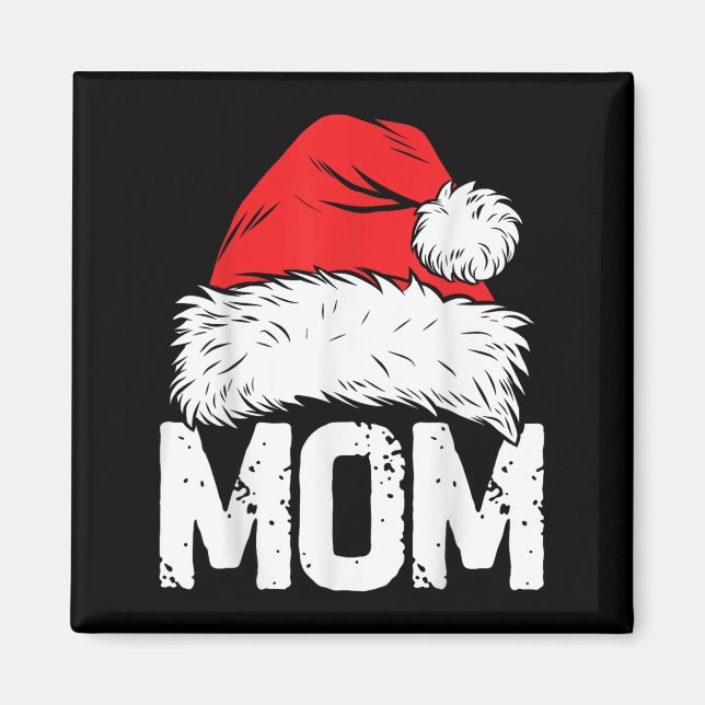 Aimant Mom Santa Christmas Family Matching Pajamas Mama X (Devant)