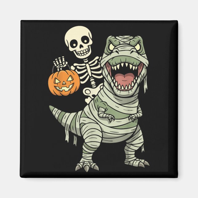 Aimant Momie de squelette à cheval Dinosaure T Rex Hallow (Devant)