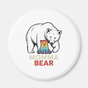Aimant Momma Bear Arc-en-ciel Design de T-shirt avec Grav