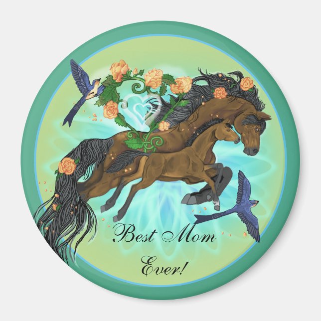 Aimant Momma Cheval et poulain (Devant)