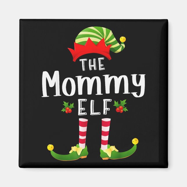 Aimant Mommy Christmas Elf Matching Pajama X-mas Party  (Devant)