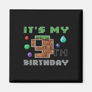 Aimant Mon 9e anniversaire Pixel 9 Gamer Vidéo Jeux Garço