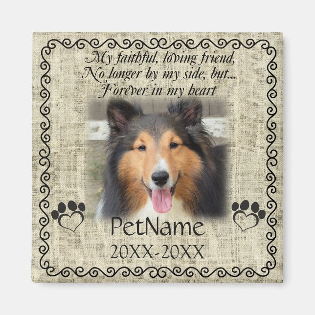 Aimant Mon Ami Fidèle Pet Sympathie Custom Burlap (Devant)