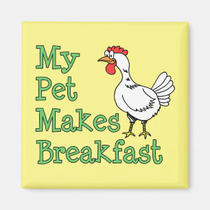 Aimant Mon Animal De Compagnie Met Le Petit-Déjeuner Poul
