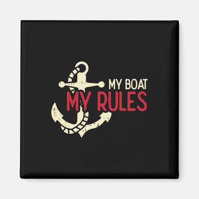 Aimant Mon bateau mes règles Ancre Propriétaire cool Mari (Devant)