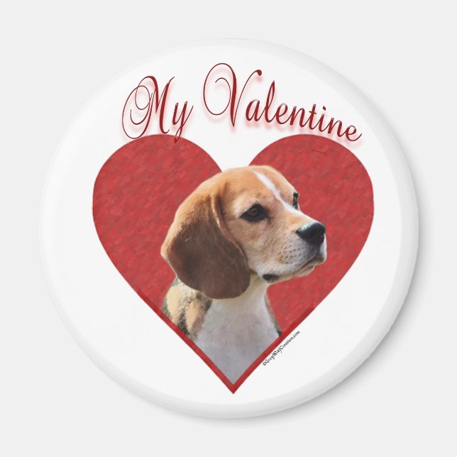 Aimant Mon Beagle Valentine (Devant)