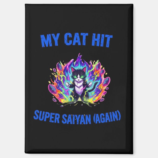 Aimant Mon chat devient Super Saiyan (encore) (Recto)