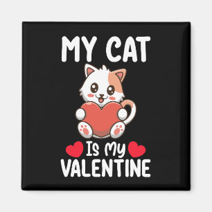 Aimant Mon chat est mon jour de la Saint-Valentin drôle a
