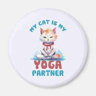 Aimant Mon Chat Est Mon Partenaire De Yoga - Adorable Méd