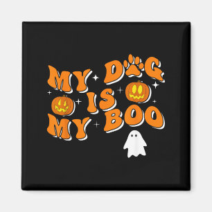 Aimant Mon chien est mon Boo Groovy Ghost Dog Halloween d