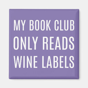 Aimant Mon Club De Livre Lit Uniquement Vin Étiquettes Ma