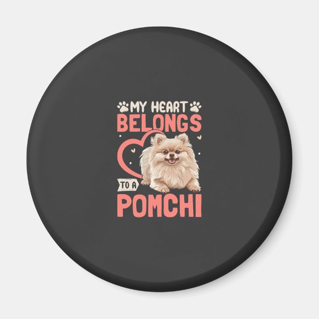 Aimant Mon cœur appartient à un Pomchi (Devant)