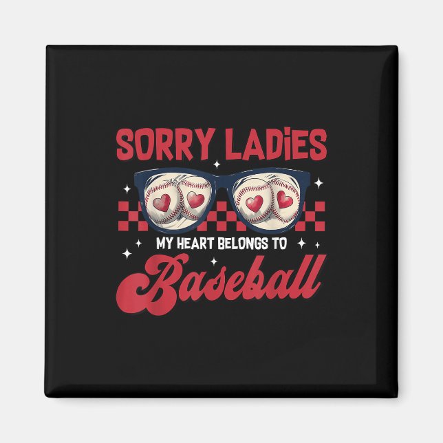 Aimant Mon Coeur Appartient Aux Amateurs De Baseball Vale (Devant)