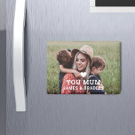 Aimant MON COEUR T'AIME Fête des MÈRES<br><div class="desc">Le Magnet de la Fête des Mères mignonne HEART LOVE YOU MUM présente votre photo préférée avec le texte "(coeur d'amour) you Mum" en écriture blanche moderne avec vos noms ci-dessous. Personnalisez en modifiant le texte dans la zone de texte fournie et en ajoutant votre propre image. Conçu par ©2022...</div>