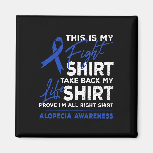 Aimant Mon combat Alopecia Sensibilisation Aa Ribbon Warr (Devant)