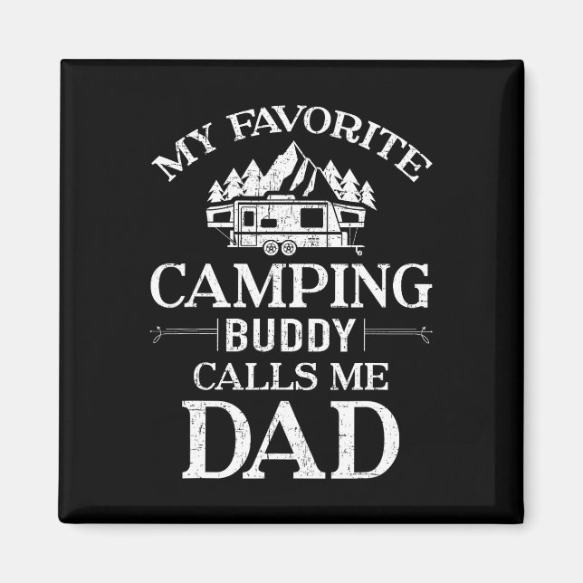 Aimant Mon compagnon de camping préféré, appelle-moi papa (Devant)