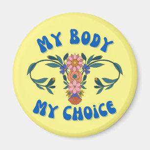 Aimant Mon corps Mon choix Floral Uterus Pro-Choice