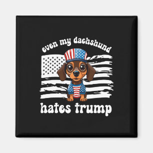 Aimant Mon Dachshund déteste Trump Dogs Kamala Harris Vot