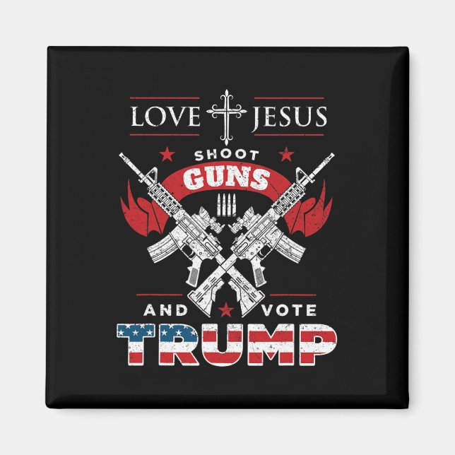Aimant Mon Dieu. Fusillade. Et Vote du drapeau Trump 2020 (Devant)
