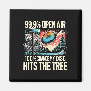 Aimant Mon Disque Heurte L'Arbre Joueur De Disque De Golf