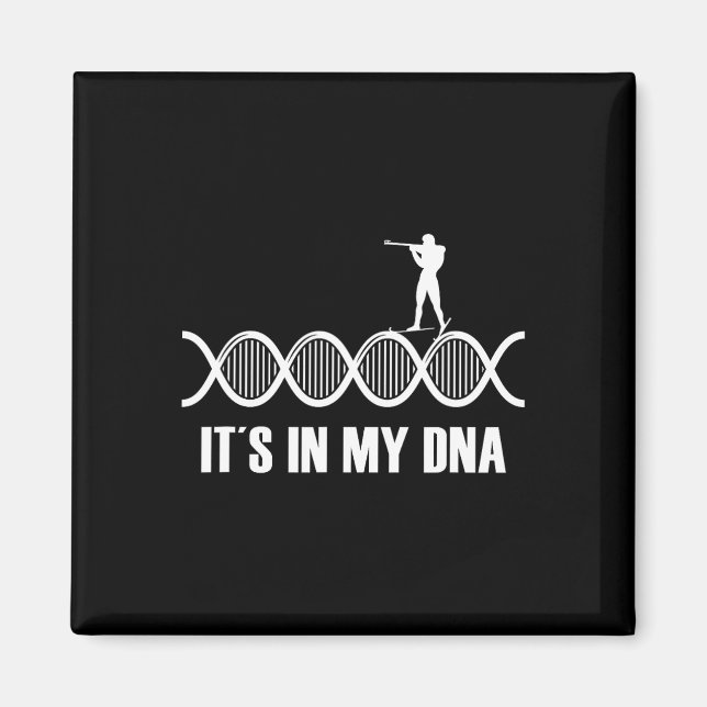 Aimant Mon Dna Biathlon Empreinte Digitale Ski Slogan Tir (Devant)
