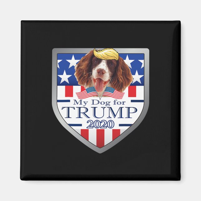 Aimant Mon épagneul Springer anglais pour Trump (Devant)