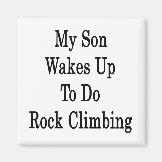 Aimant Mon Fils Se Réveille Pour Faire Escalade Rock (Devant)
