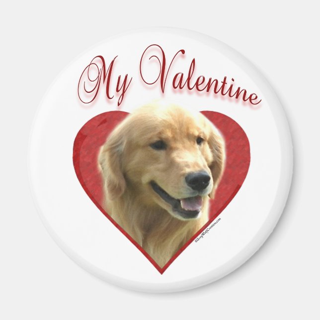 Aimant Mon Golden Retriever Valentine (Devant)