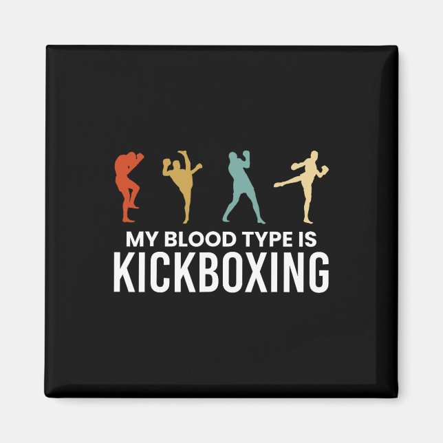 Aimant Mon groupe sanguin est kickboxing Kickboxer  (Devant)