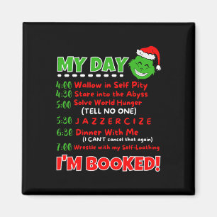 Aimant Mon horaire de jour Je suis réservé pull de Noël C