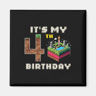 Aimant Mon jeu vidéo pixelisé pour gâteau d'anniversaire 