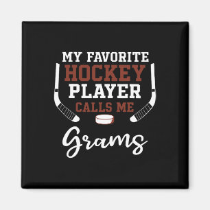 Aimant Mon joueur de hockey préféré m'appelle Grams