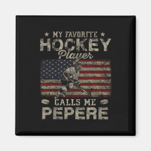 Aimant Mon joueur de hockey préféré m'appelle Pepere Père