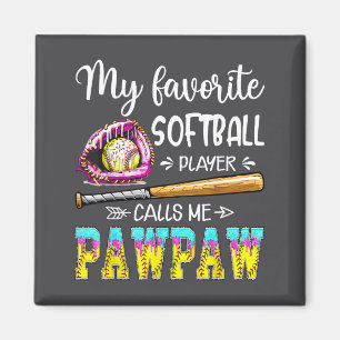 Aimant Mon Joueur de Softball Préféré M'appelle Pawpaw So