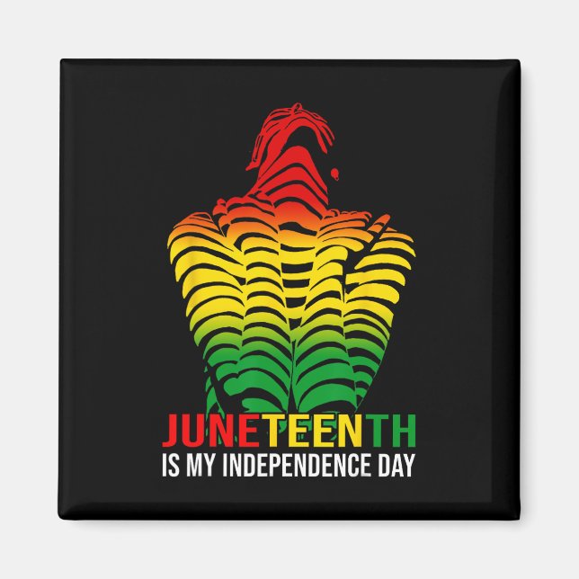 Aimant Mon Jour de l'Indépendance Afro-Américain Africain (Devant)
