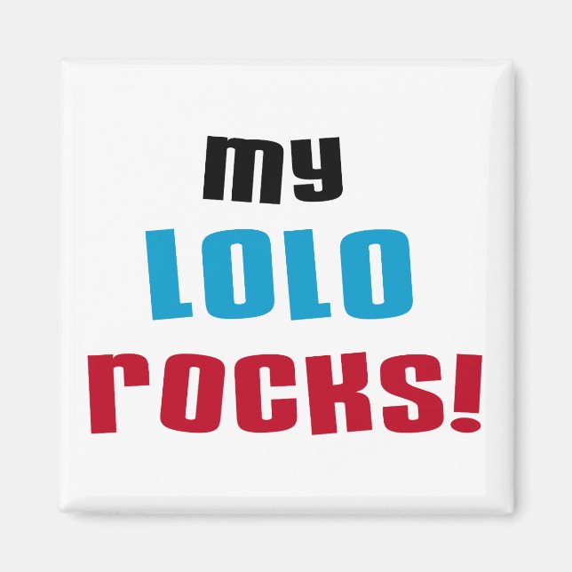 Aimant Mon Lolo bascule le T-shirts et les cadeaux (Devant)