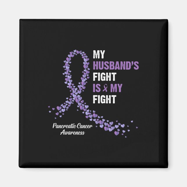 Aimant Mon mari combat mon cancer du pancréas combat (Devant)