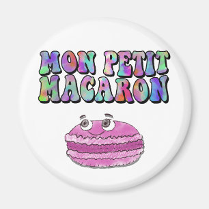 Aimant Mon Petit Macaron Retro Tie Dye Texte Super