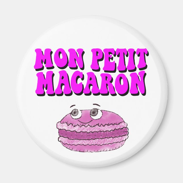 Aimant Mon Petit Macaron Texte Super rétro (Devant)