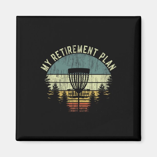Aimant Mon Plan De Retraite Drôle Disc Golf Gag Hommes Se (Devant)